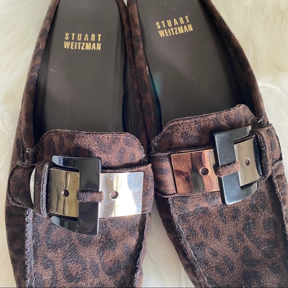 Stuart Weitzman Suede Driving Moc Mules